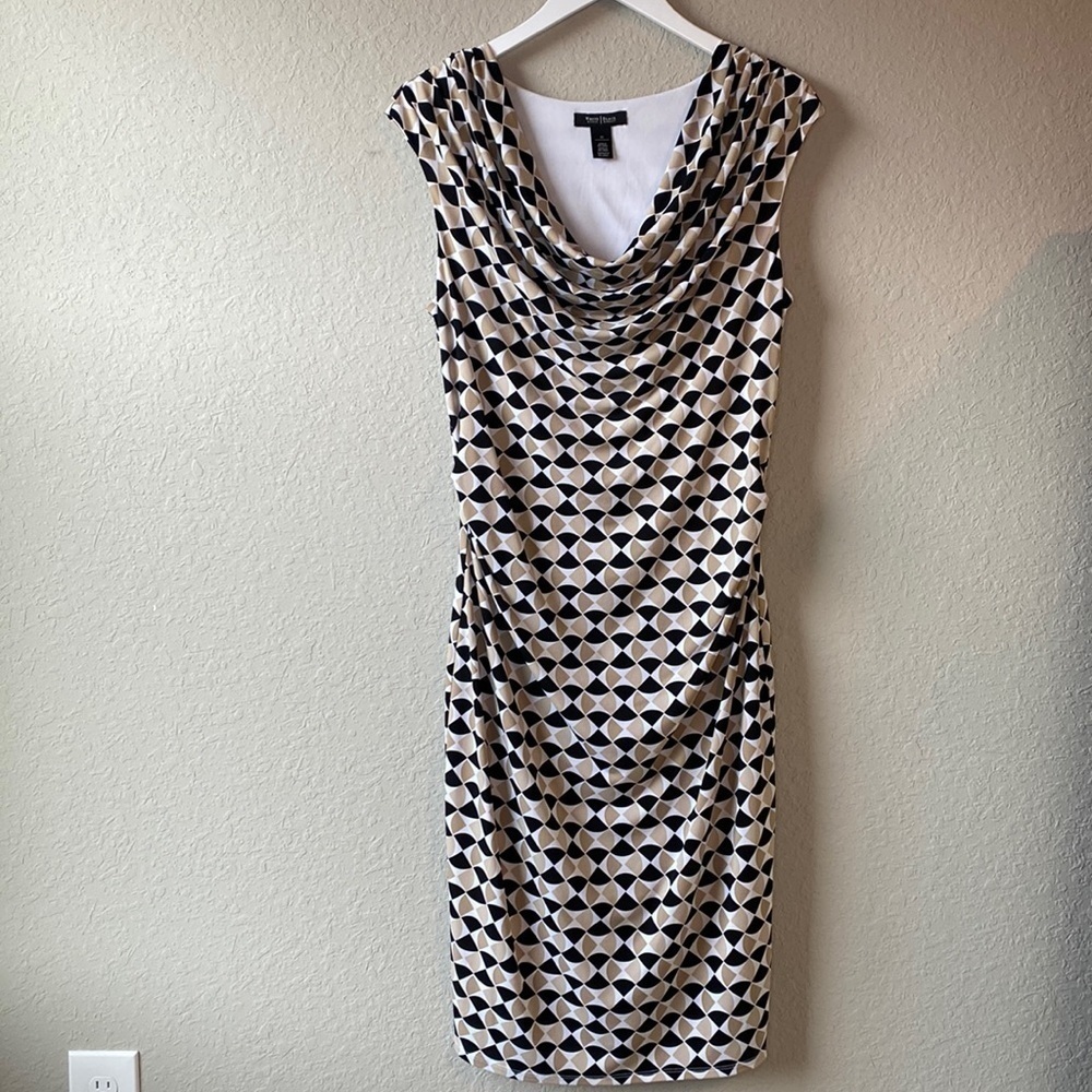 WHBM Geometric Print Sleeveless Cowl Neck‎ Dress Size 12